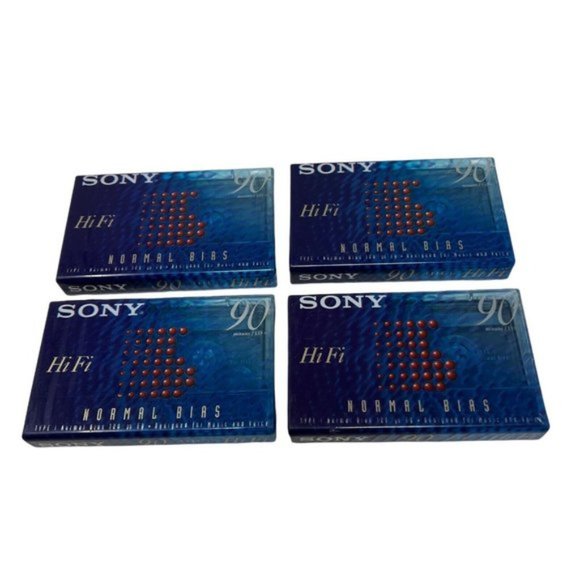 Sony Hi Fi 90 Minute Normal Bias Type 1 Blank Cassette Tapes Lot of 4 - Picture 3 of 3